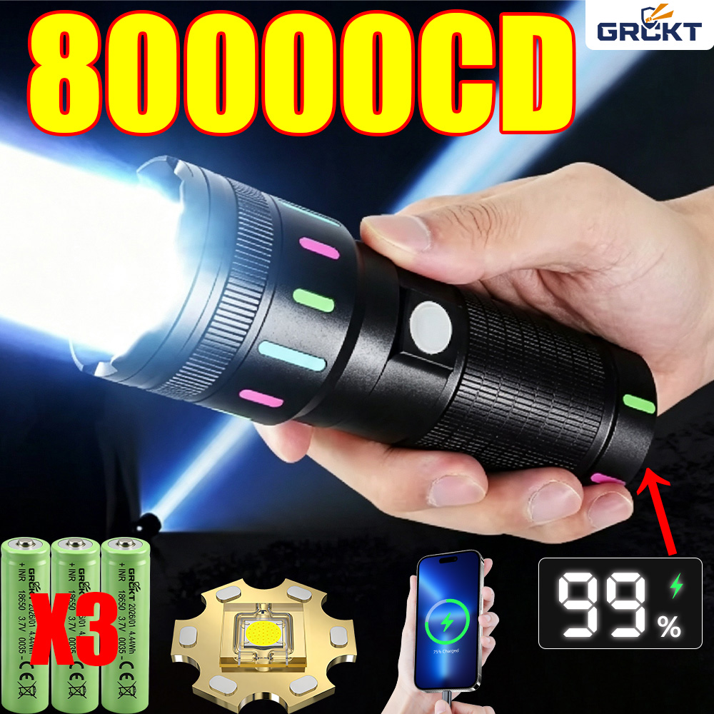 Fishing Light - 80000CD Meest krachtige LED-zaklamp, krachtige tactische