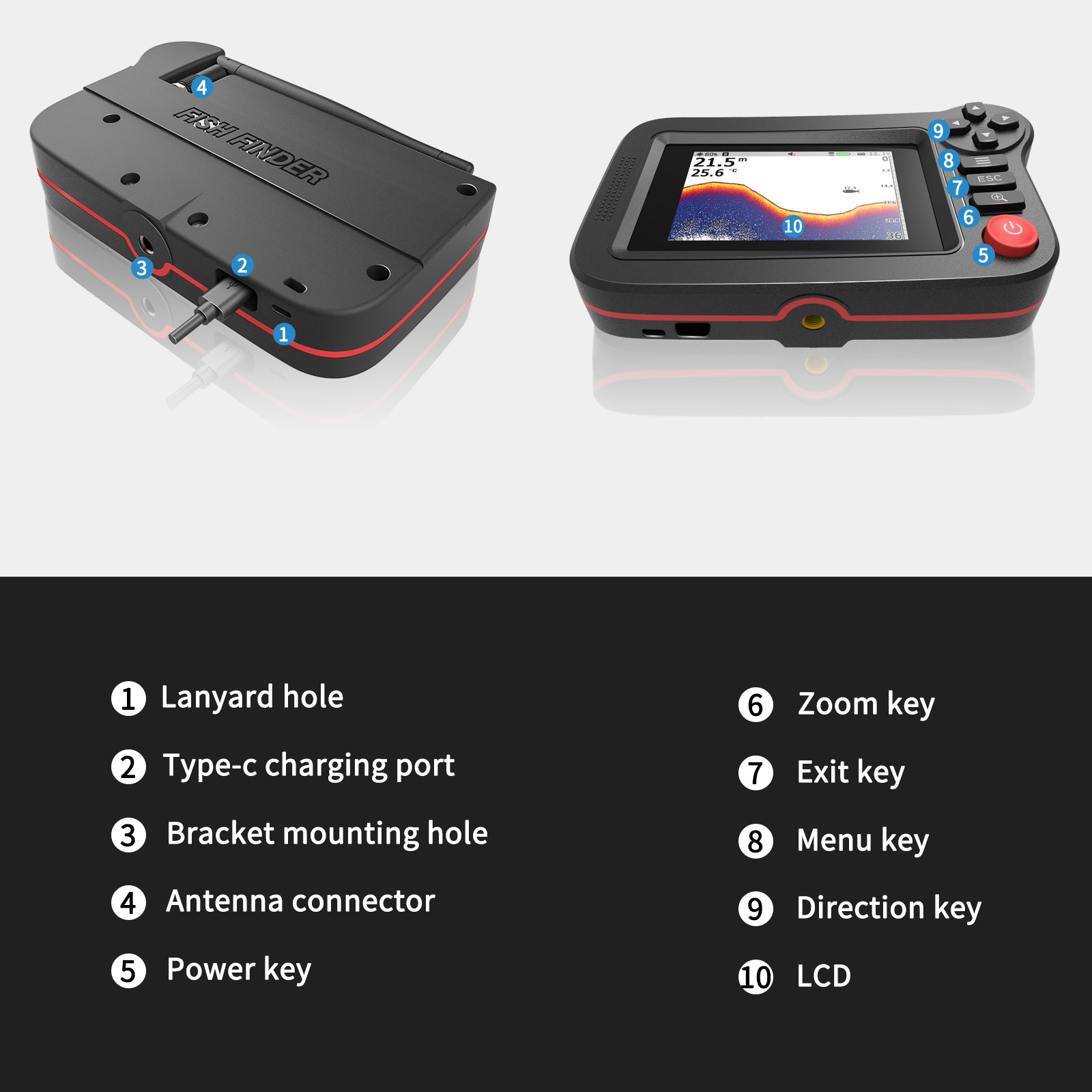 Slimme viszoeker - Draagbare v - Fish Finder Portable recensie en prijs