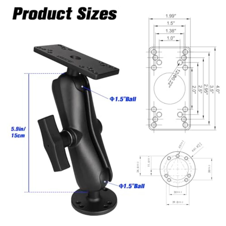 Kajak/boot fishfinder-houder:  - Fish Finder Mount recensie en prijs